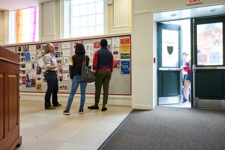 Students in Lehman Hall
